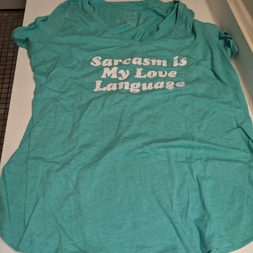 V neck green t-shirt